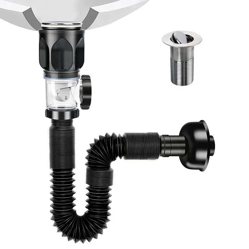 Flexible Anti-Odor Drain Pipe Set for Kitchen and Bathroom - Smarsty