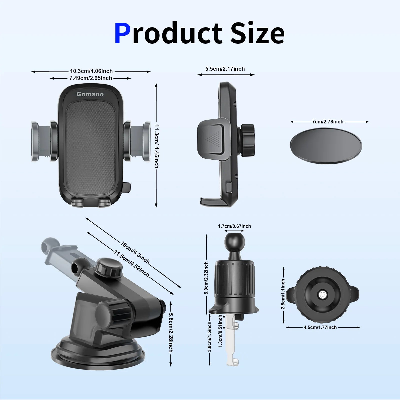 Car Phone Holder With Powerful Suction For Dashboard - Smarsty