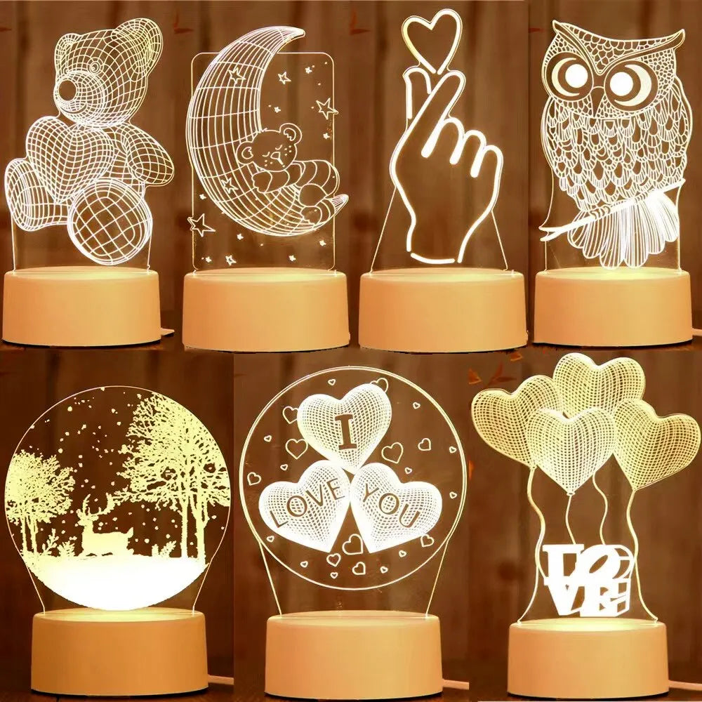 Creative LED Acrylic Night Light for Bedroom Decor - Smarsty