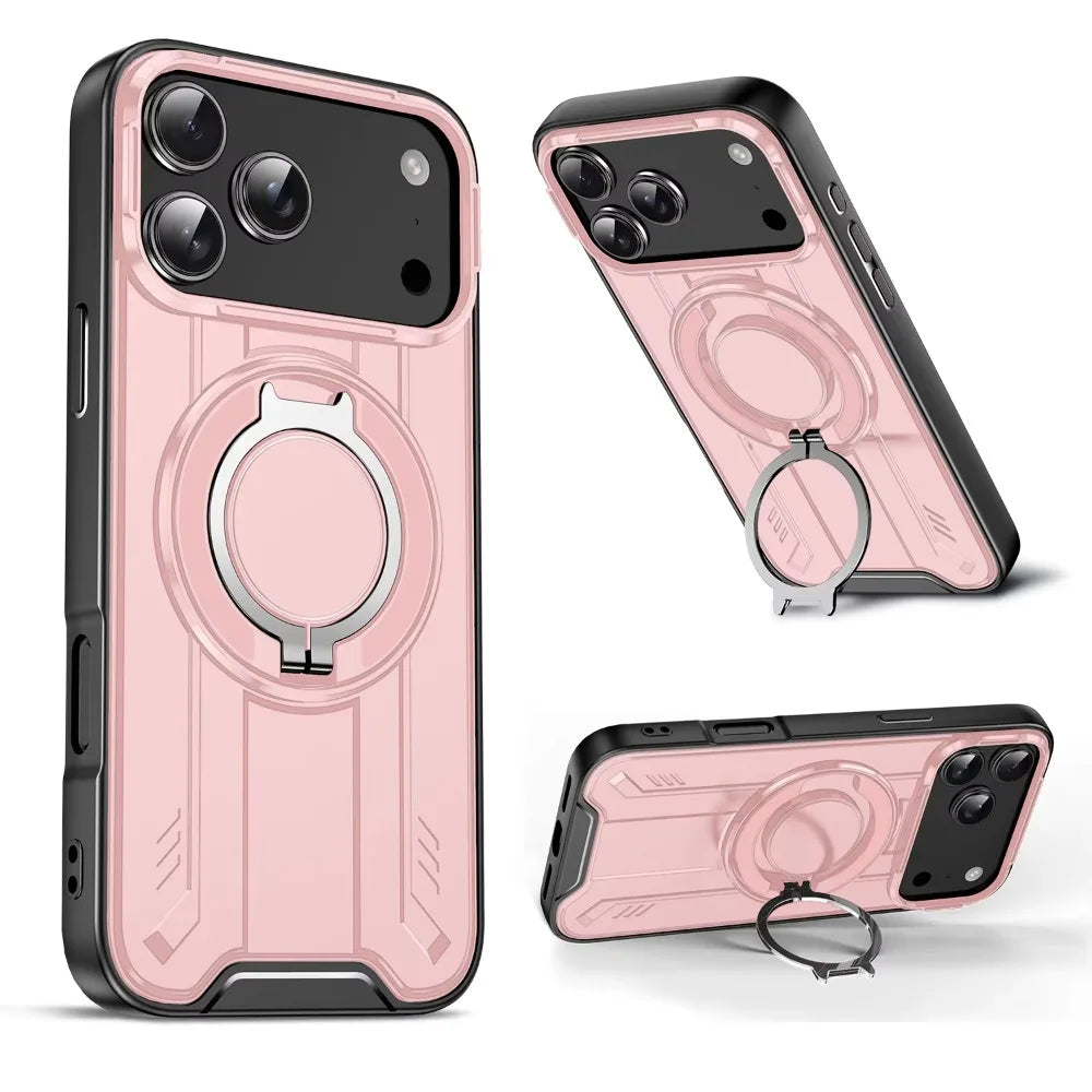Magnetic Phone Case with 360° Rotate Stand for IPhone 17 16 15 14 13 12 11 Pro Max Plus For Magsafe Wireless Charge Armor