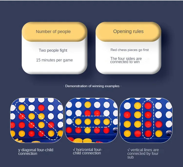 Four In A Row Bingo Chess Connect Classic Family Board Game Toys Fun Educational Toy for Kids Children Entertainment Game by Smarsty