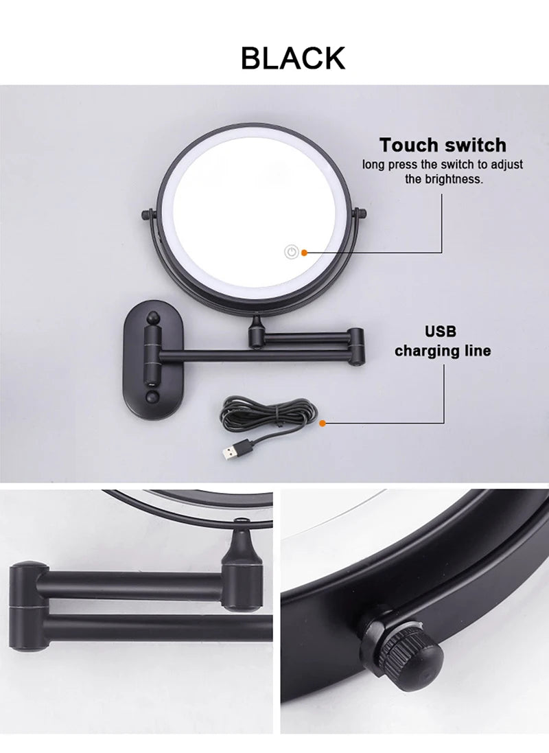 8 Inch Chrome Makeup Mirror with Dual Magnification - Smarsty