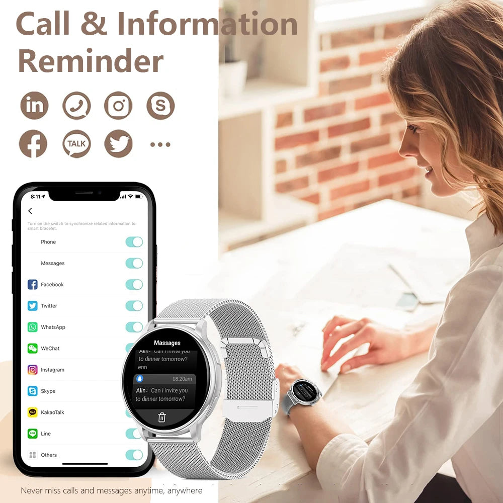 Bluetooth Smart Watch for Fitness Tracking and Calls - Smarsty