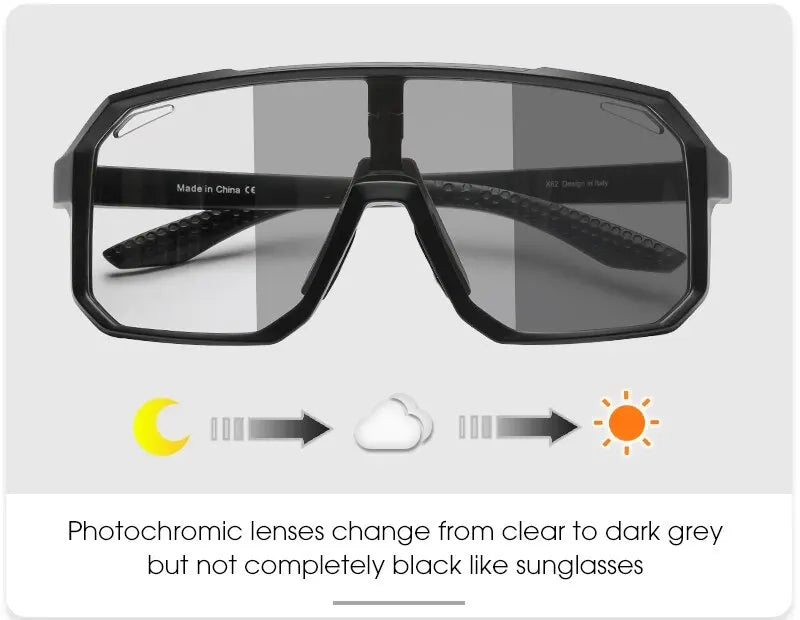 Cycling Glasses Photochromic Sunglasses Men Women Mountain Bike Road Eyewear New Bicycle Riding Outdoor Sports Hiking Goggles - Smarsty