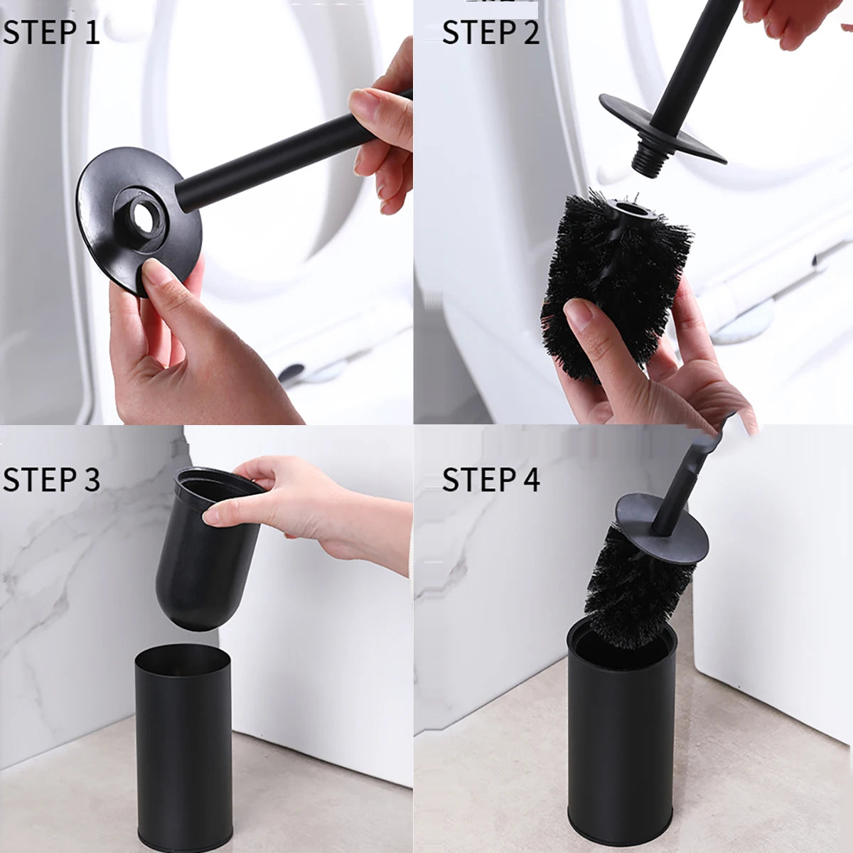 Toilet Bowl Brush Holder Set for Deep Cleaning - Smarsty