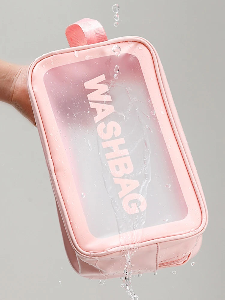 Semi Transparent PVC Makeup And Toiletries Bag With Capacity - Smarsty