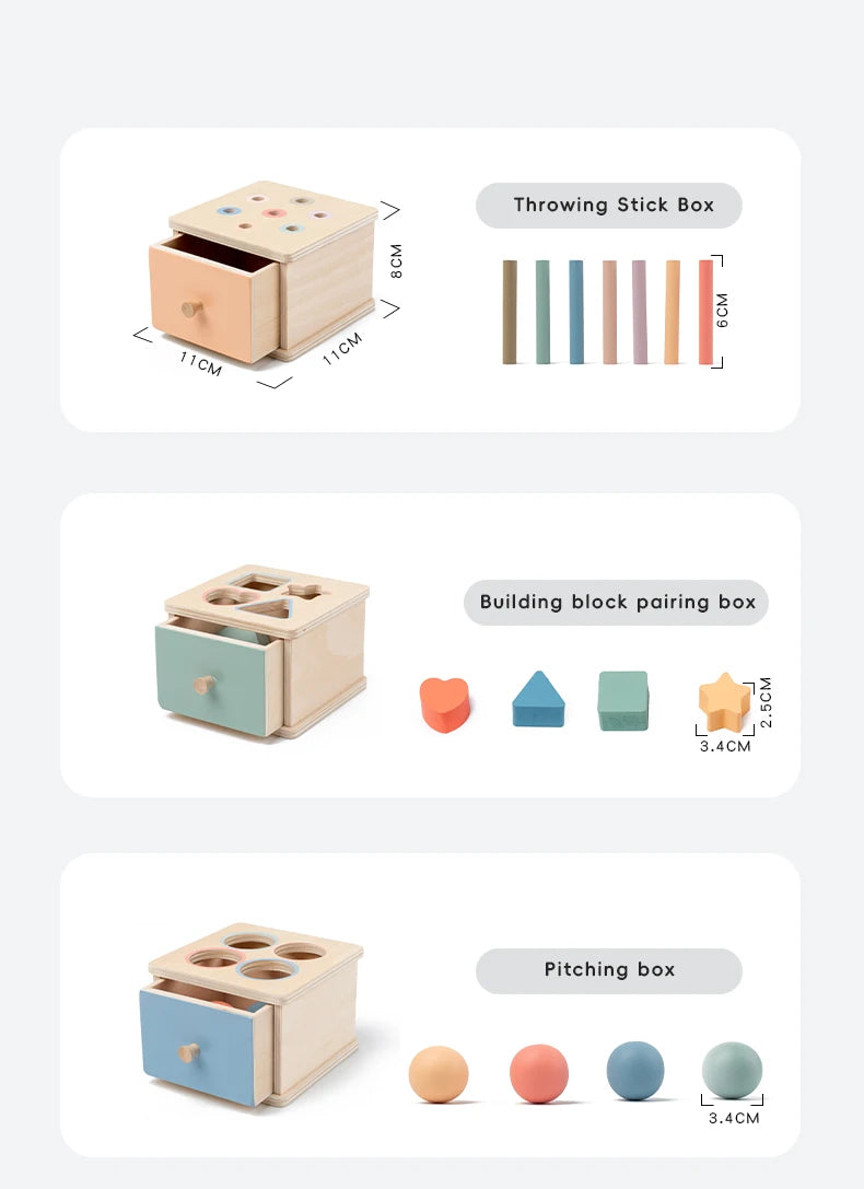 Wooden Color Shape Sorting Toys Drawer Box Busy Board Matching Game Fine Motor Sensory Toys Montessori Learning For Baby Gifts - Smarsty