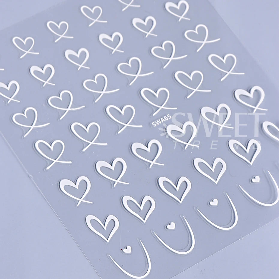 Valentine's Day Nail Art Stickers 3D Heart Designs - Smarsty