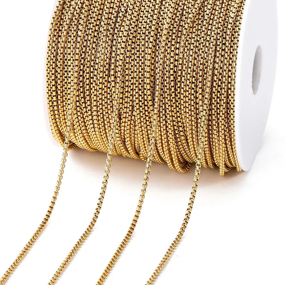 No Fade 2M Gold Stainless Steel Beaded Chain Durable - Smarsty