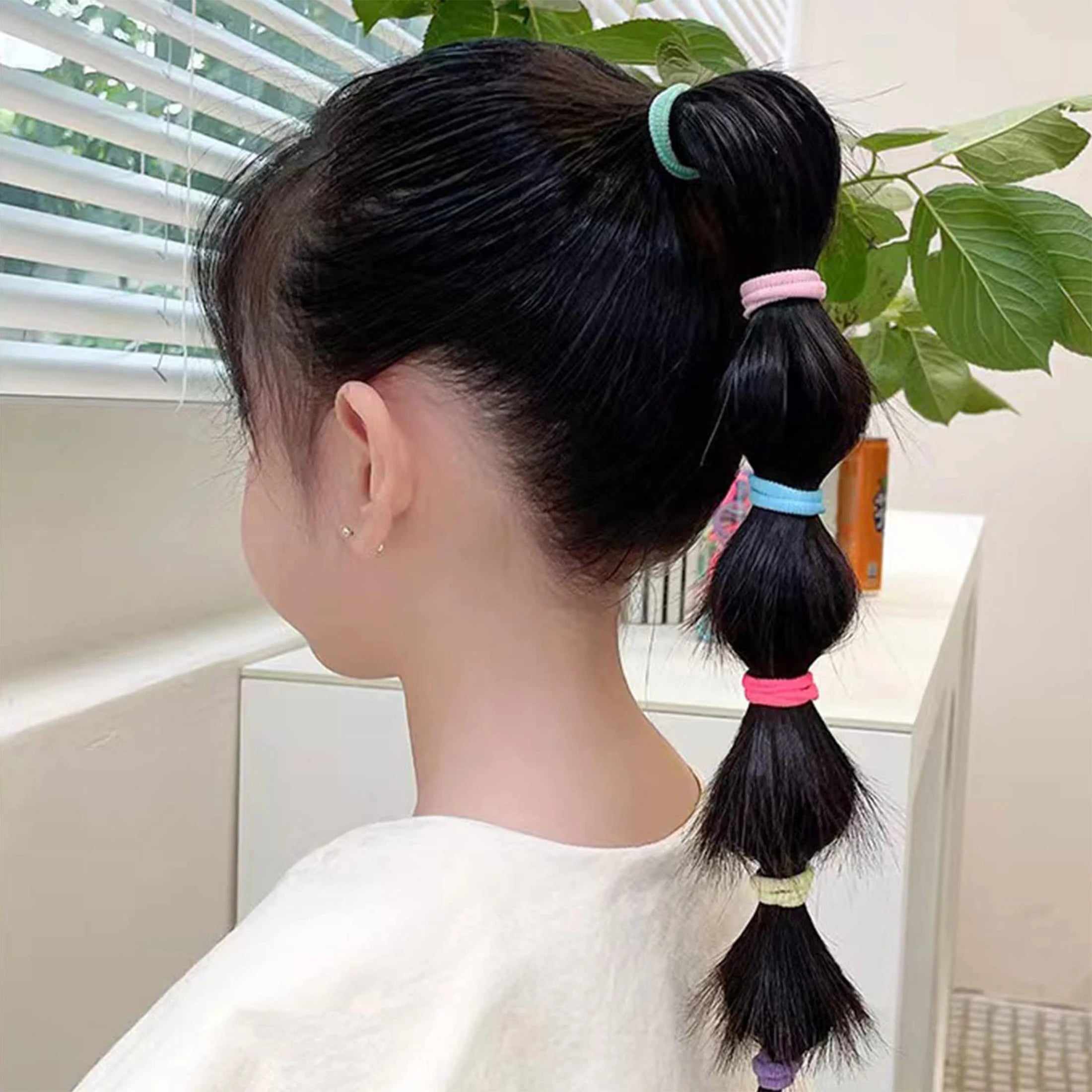 100 Soft Seamless Hair Ties Multicolor Gentle Holders - Smarsty