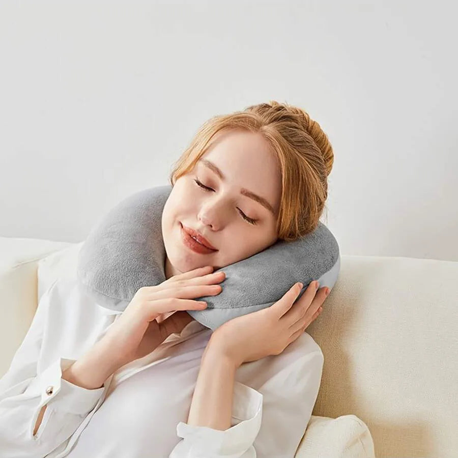 Bamboo Fiber Travel Neck Pillow with Soft Cover - Smarsty
