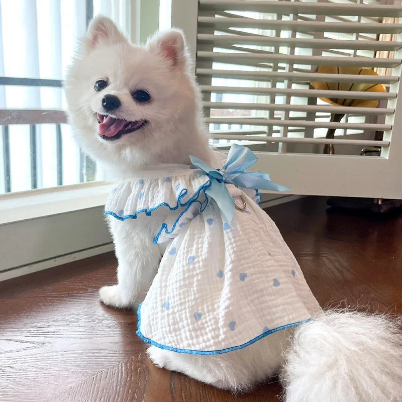 Summer Dog Cooling Dress with Cute Heart Print - Smarsty