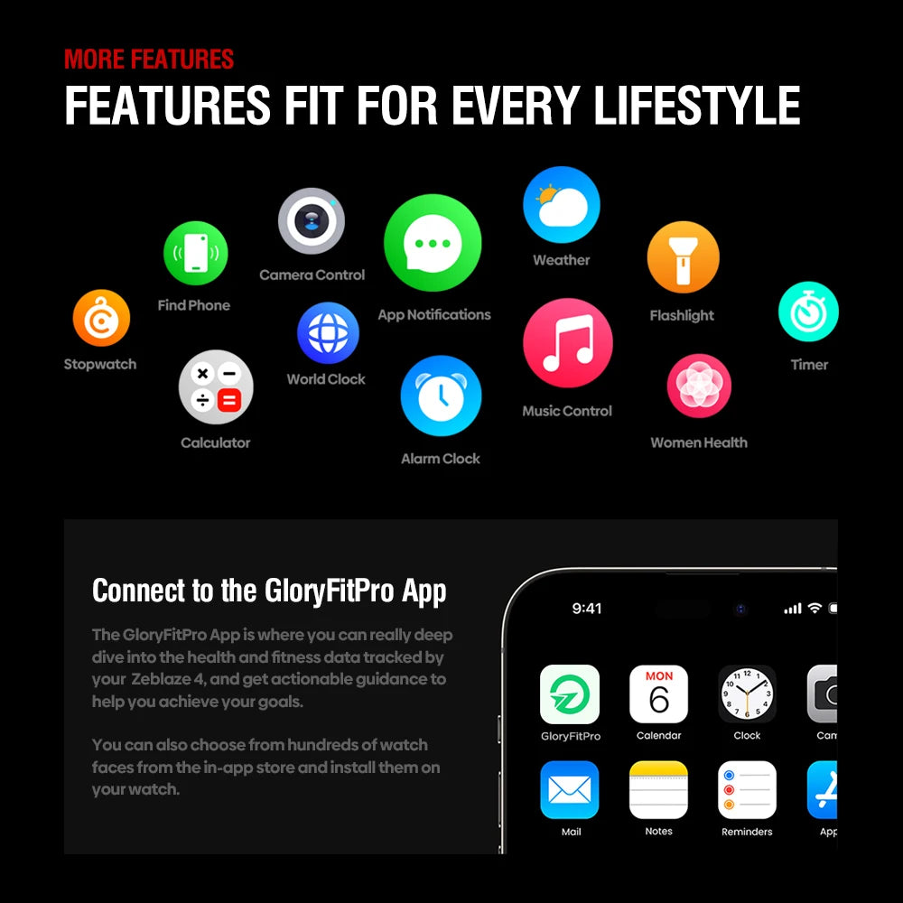 Zeblaze Stratos 4 GPS Smart Watch with AMOLED Display - Smarsty