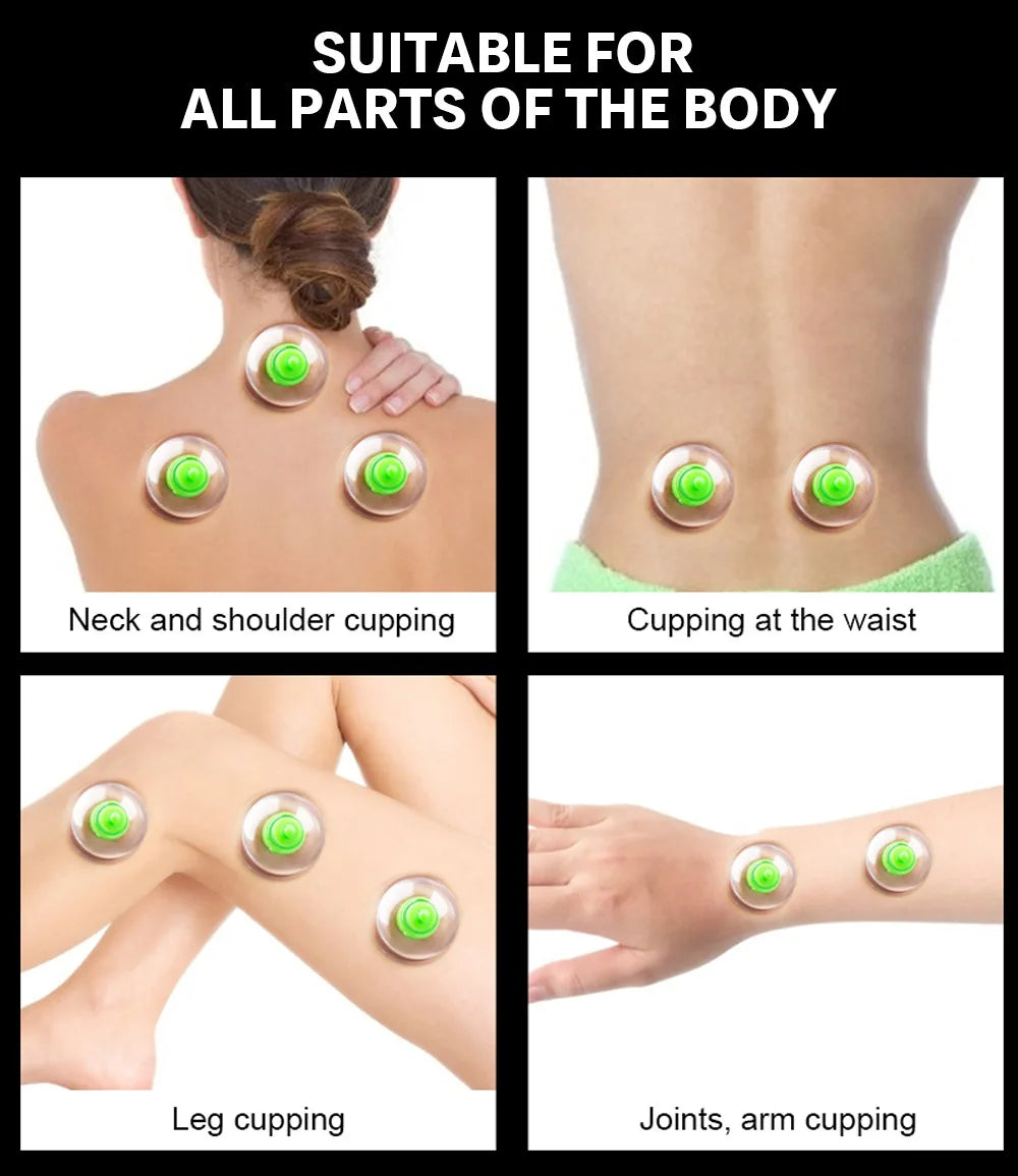 6Pcs Vacuum Cupping Set with Suction Cups for Body Massage - Smarsty