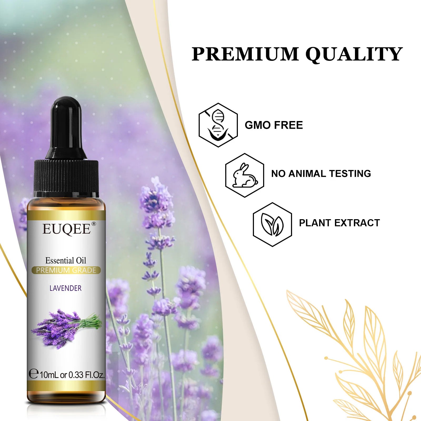 EUQEE 10ml Pure Natural Essential Oil Lavender Jasmine Eucalyptus Vanilla Sandalwood Sweet Orange Lemon Oregano Neroli Fragrance - Smarsty