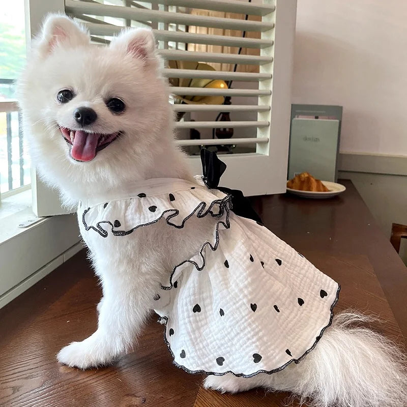 Summer Dog Cooling Dress with Cute Heart Print - Smarsty