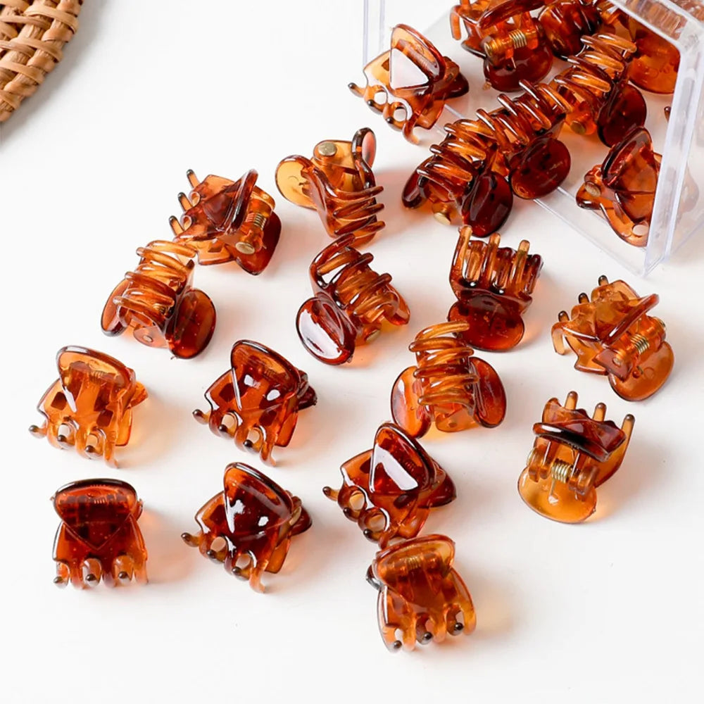 Mini Hair Claw Clips Small Black Transparent Secure - Smarsty