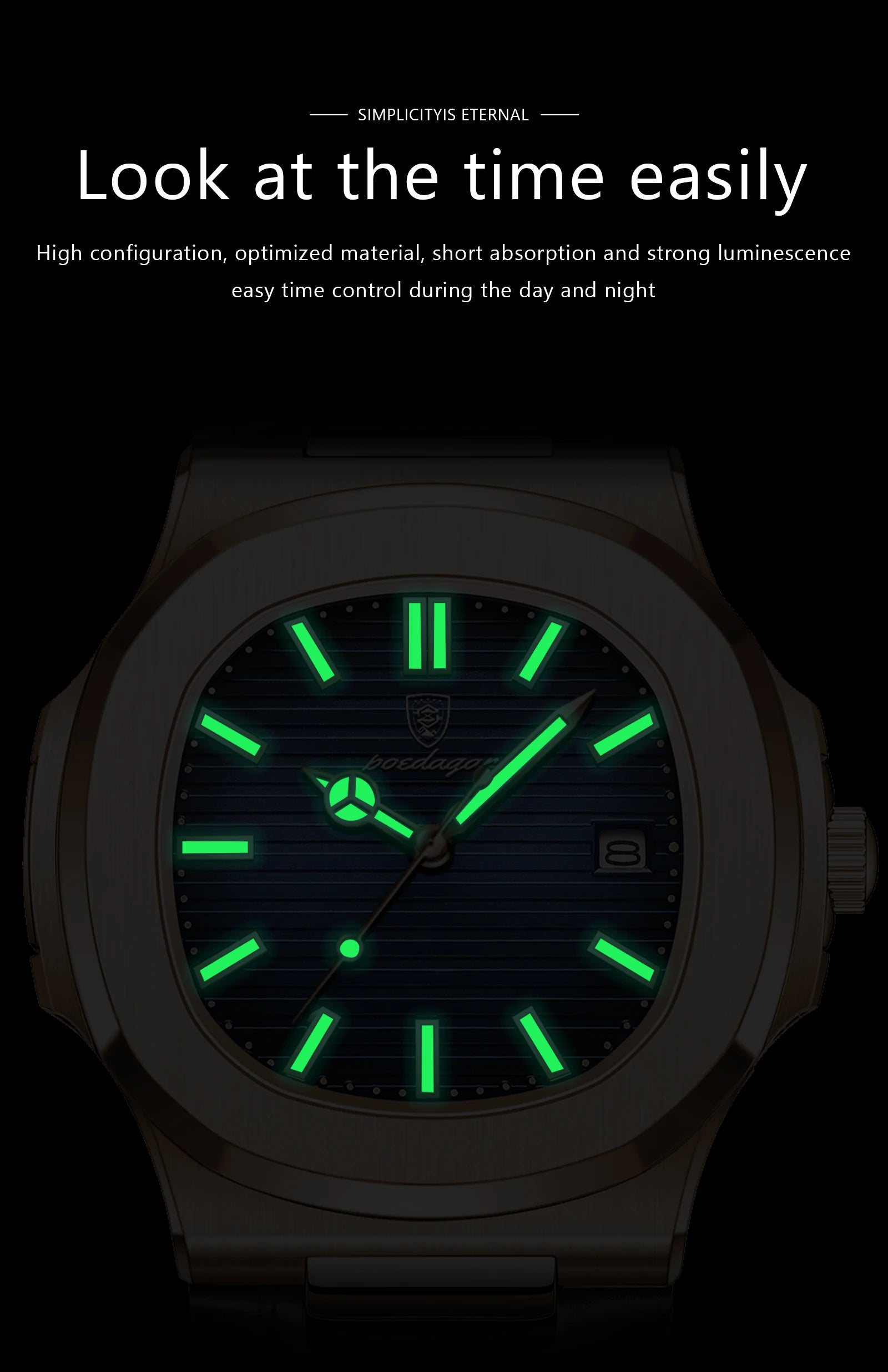 Luxury Waterproof Quartz Square Men Watch with Luminous Feature - Smarsty