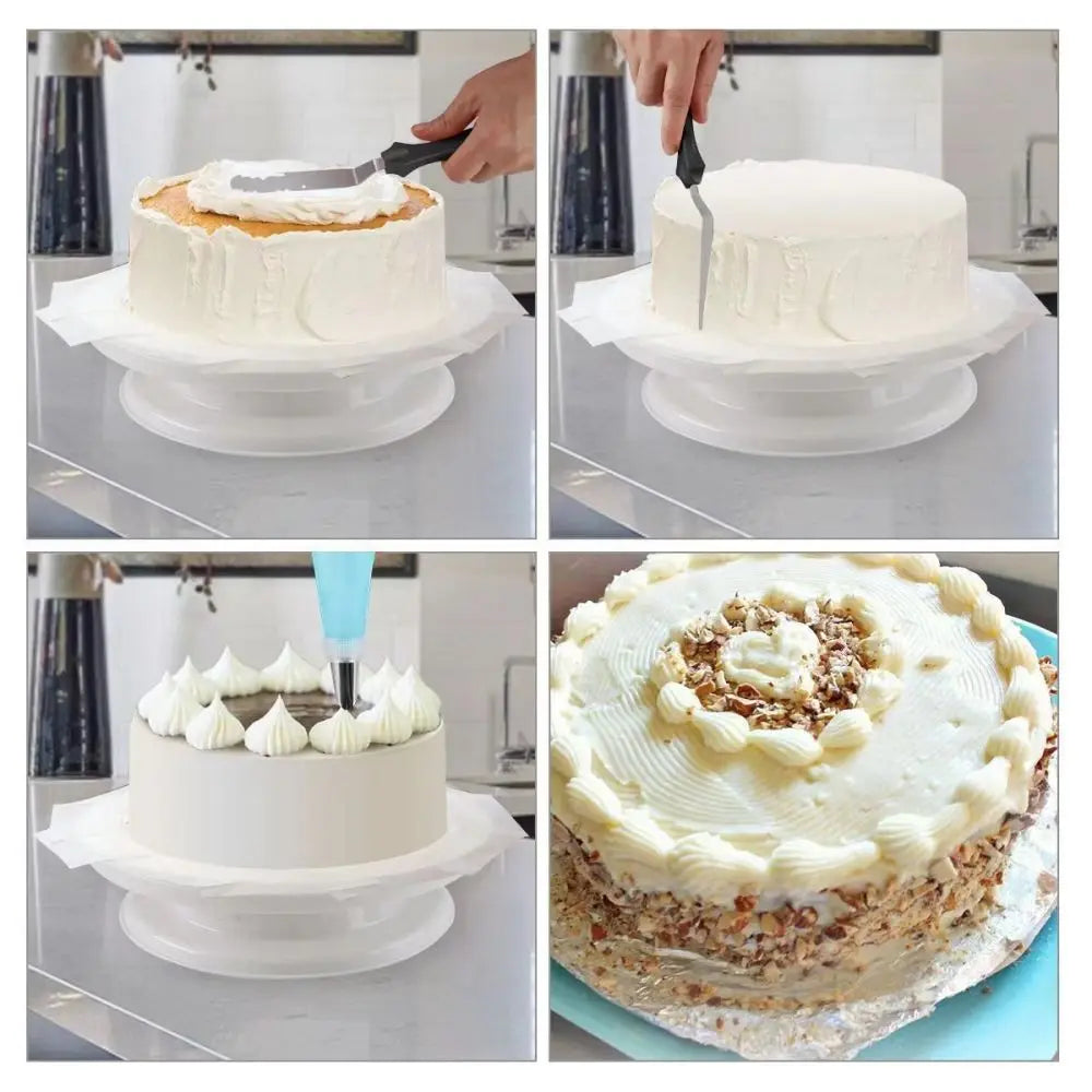 Non-Slip Plastic Cake Turntable for Easy Decorating - Smarsty