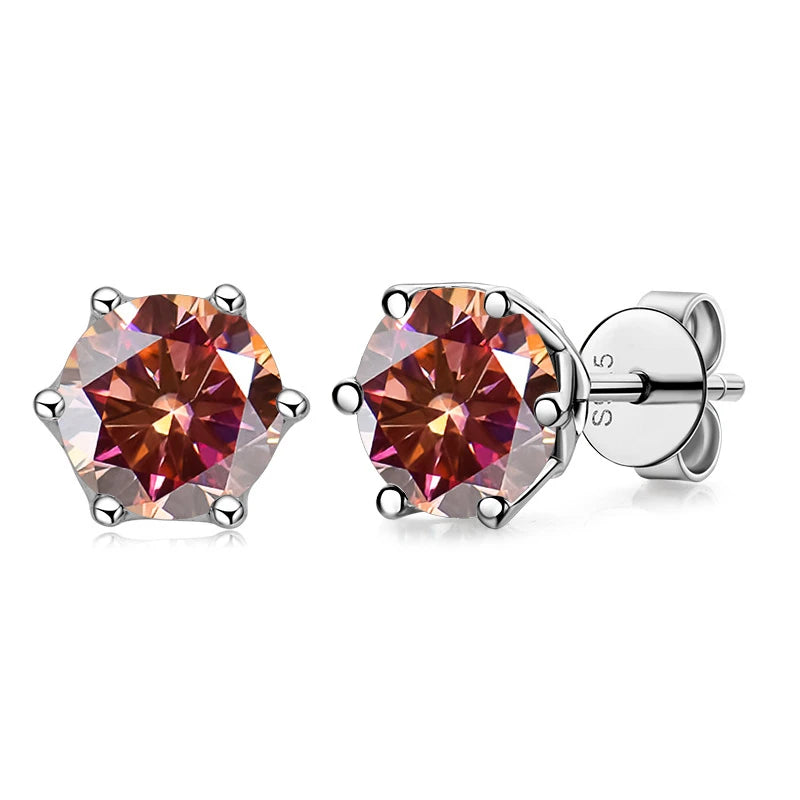 1 CT D Color Moissanite Stud Earrings Sparkling 925 Silver - Smarsty