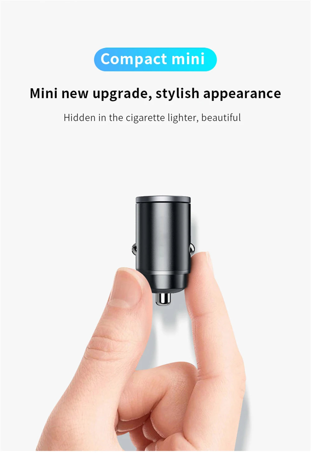 100W/200W QC3.0 PD Mini Car Charger 12-24V Lighter Fast Charging Car USB Type C Charger for Xiaomi Samsung Huawei iPhone Power - Smarsty