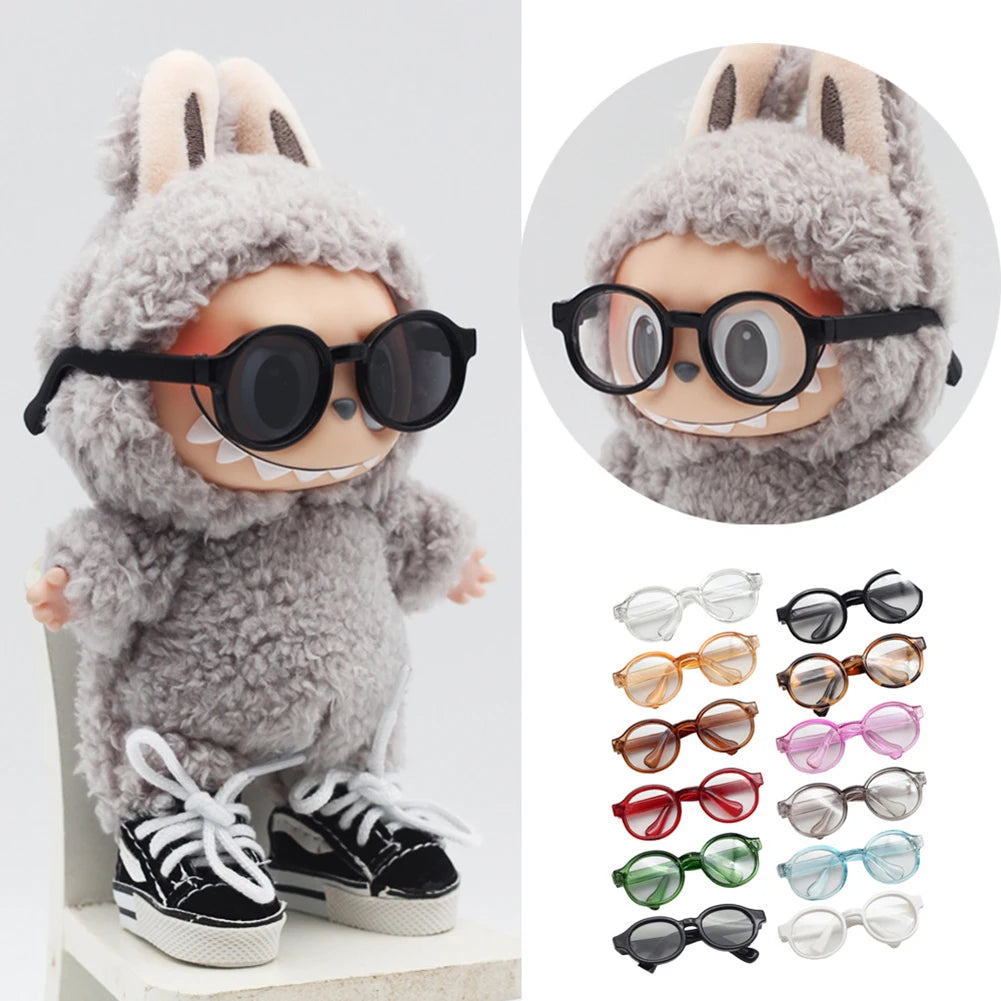 6.5cm Transparent Plastic Glasses for 1/8 1/6 1/3 1/4 BJD for Labubu MSD SD Plush for EXO Doll Sunglasses by Smarsty