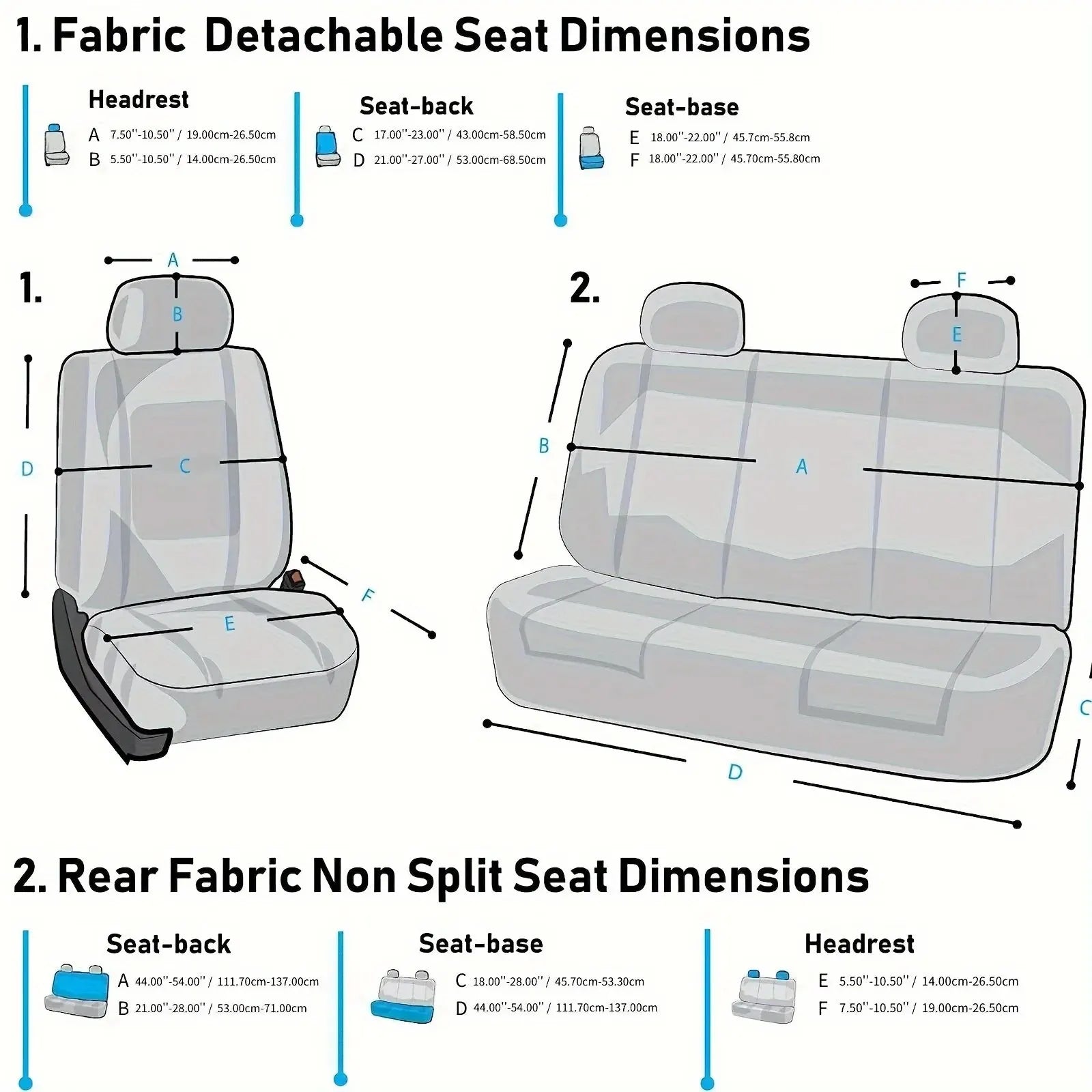 Universal Car Seat Covers Full Set Front And Rear Bench - Smarsty