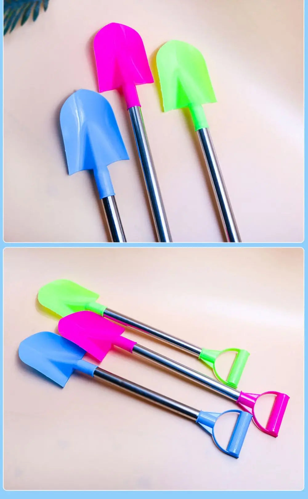 Children Beach Shovel 56cm Stainless Steel Pointed Shovel Toy Sand Snow Thickened Play House Beach Shovel Outdoor Toys Kids Gift by Smarsty