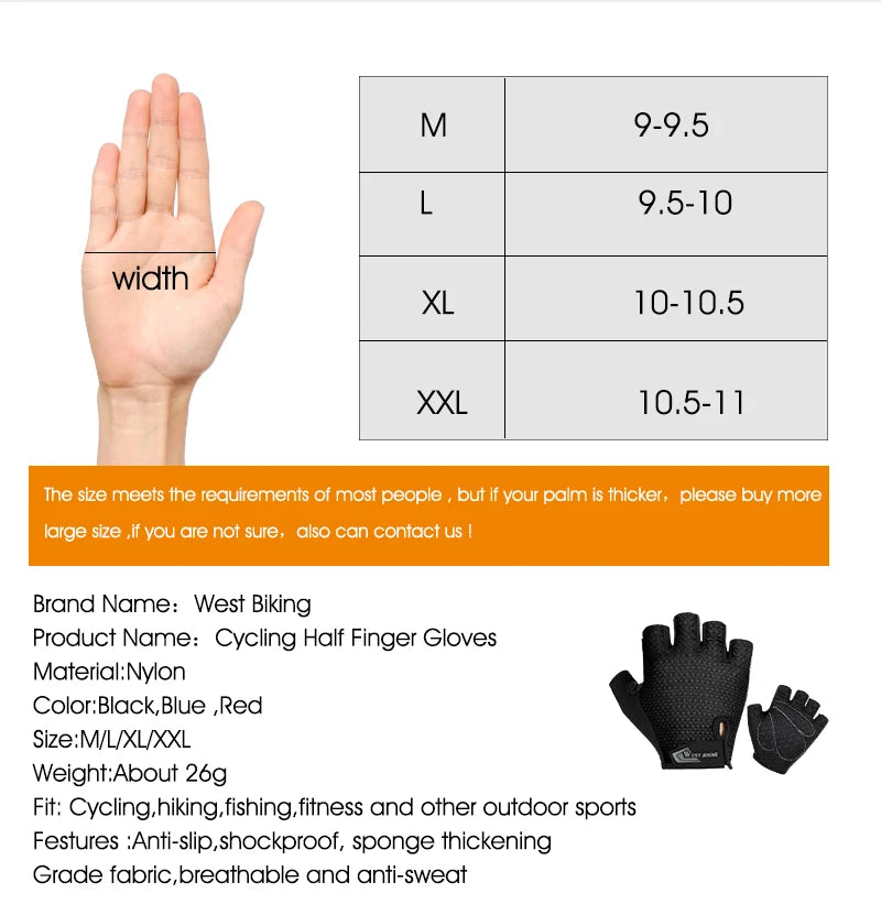 West Biking Full Finger Cycling Gloves Non Slip Silicone Palm - Smarsty