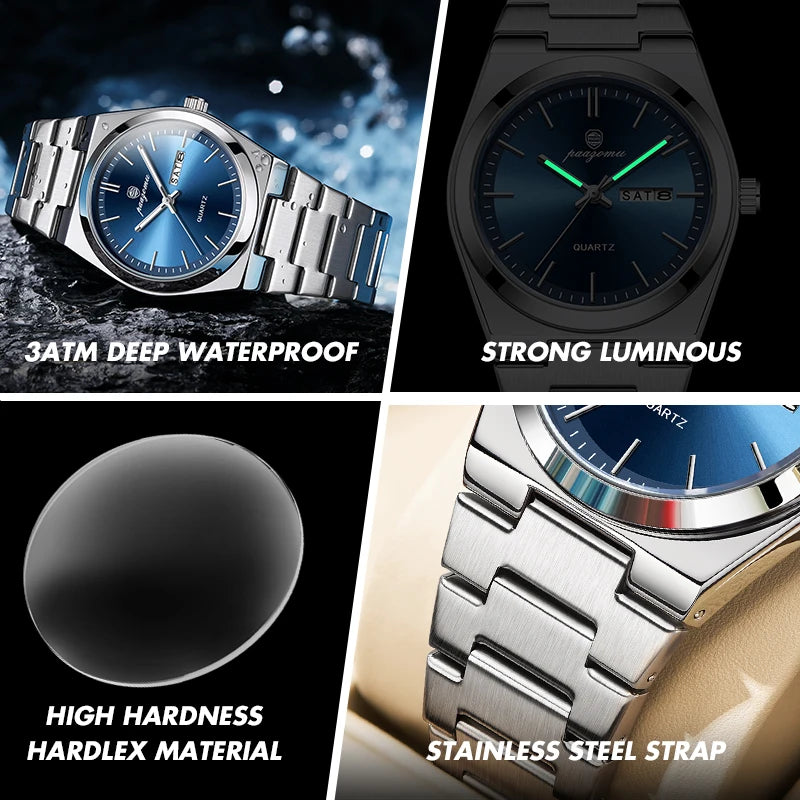 Luxury Waterproof Quartz Men's Watch with Luminous Features - Smarsty