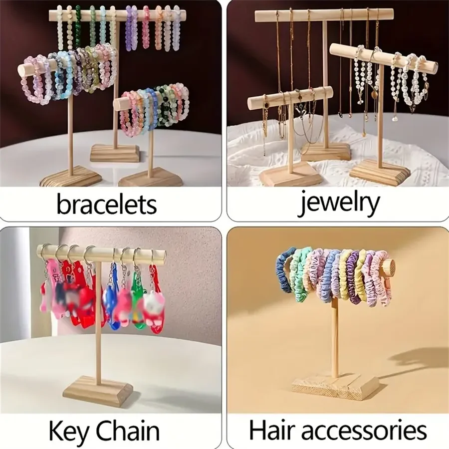 Solid Wood Jewelry Display Stand for Bracelets and Necklaces - Smarsty