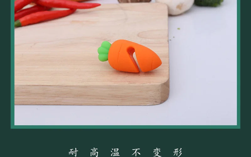 Silicone Carrot Chicken Leg Shaped Pot Lid Lifting Anti Overflow Device, Anti Overflow Pot Lid Clip, Practical Kitchen Tool by Smarsty