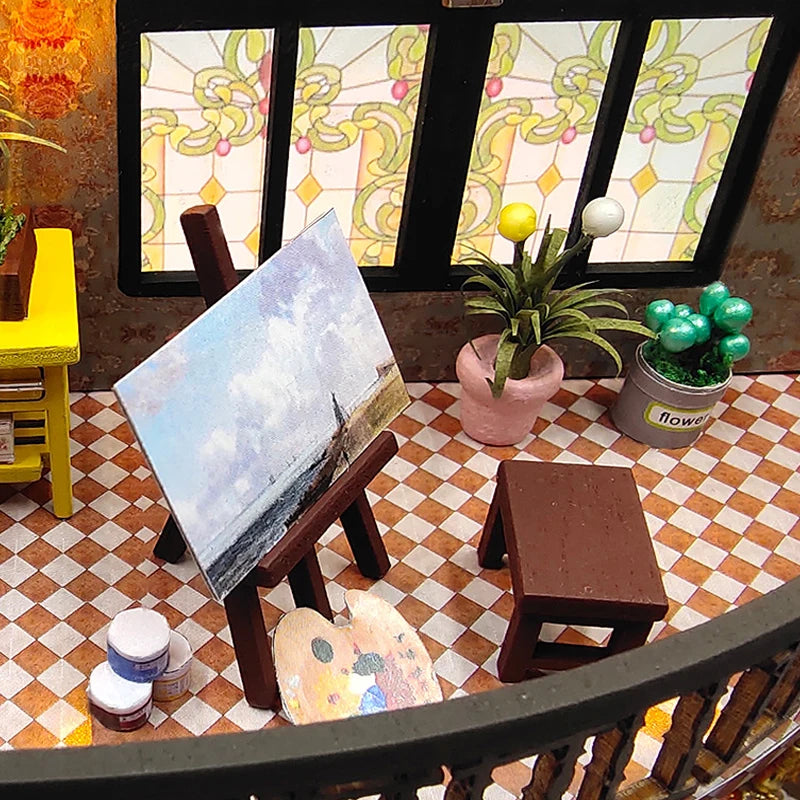 Wooden Doll House 3D Puzzle Assembly Building Model Kit Production Small Room Toys Home Bedroom Decoration With Furniture Light by Smarsty