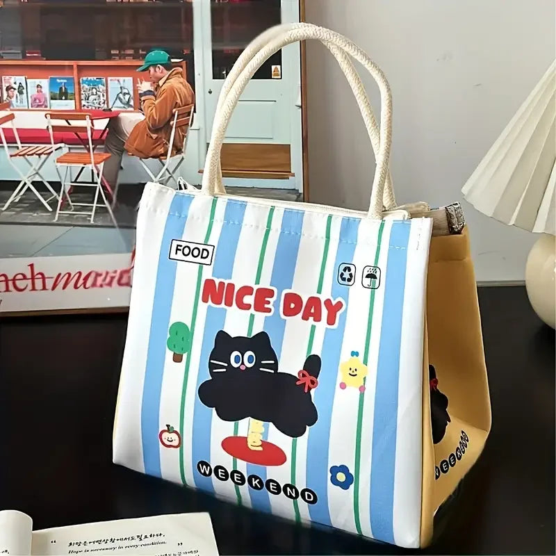 Cute Kitten Insulated Lunch Box Bag With Large Capacity - Smarsty