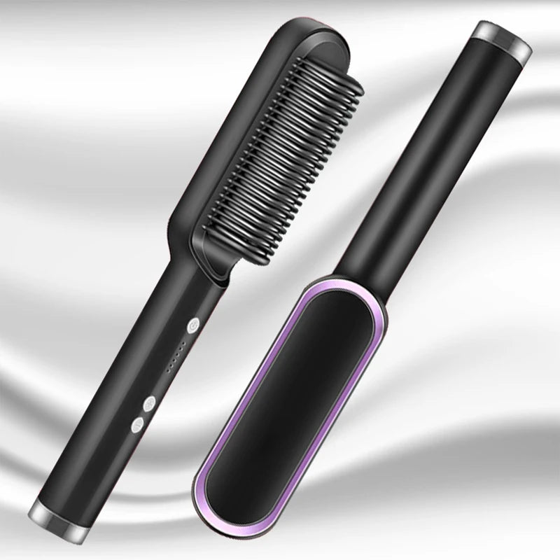 Electric Hair Straightener Brush Fast Heating Ceramic Design - Smarsty