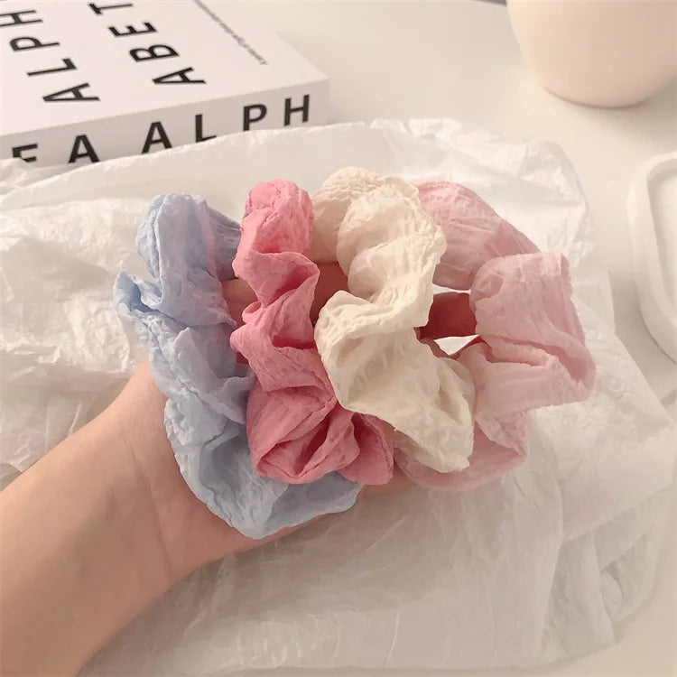 Candy Color Hair Scrunchies Pack Soft No Damage Elastic - Smarsty