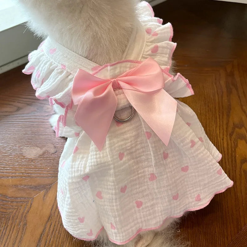 Summer Dog Cooling Dress with Cute Heart Print - Smarsty