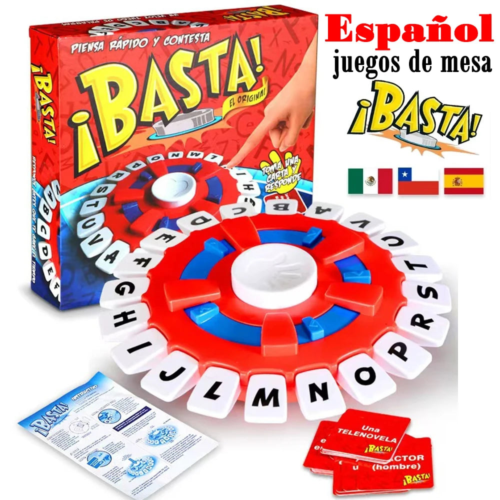 Spanish Basta Game Fast-paced Family Gathering Letter Toys For Adults Children Letters Learning Lengua española Juegos De Mesas - Smarsty