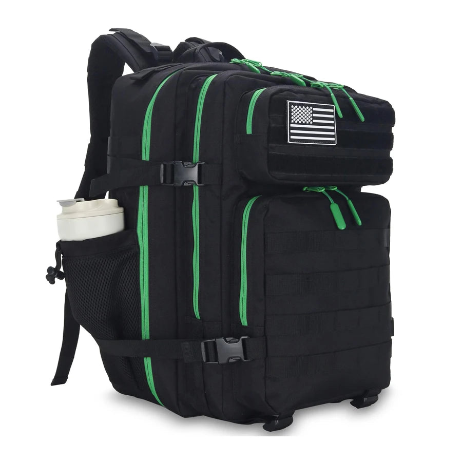 LHI 45L Tactical Backpack for Men and Women Large Athlete Gym Bag Outdoor Sports Hiking Survival Rucksack with Bottle Holder - Smarsty