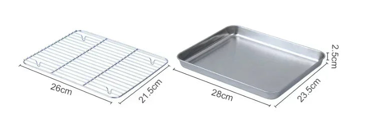 Stainless Steel Baking Pan with Rack for Grilling - Smarsty