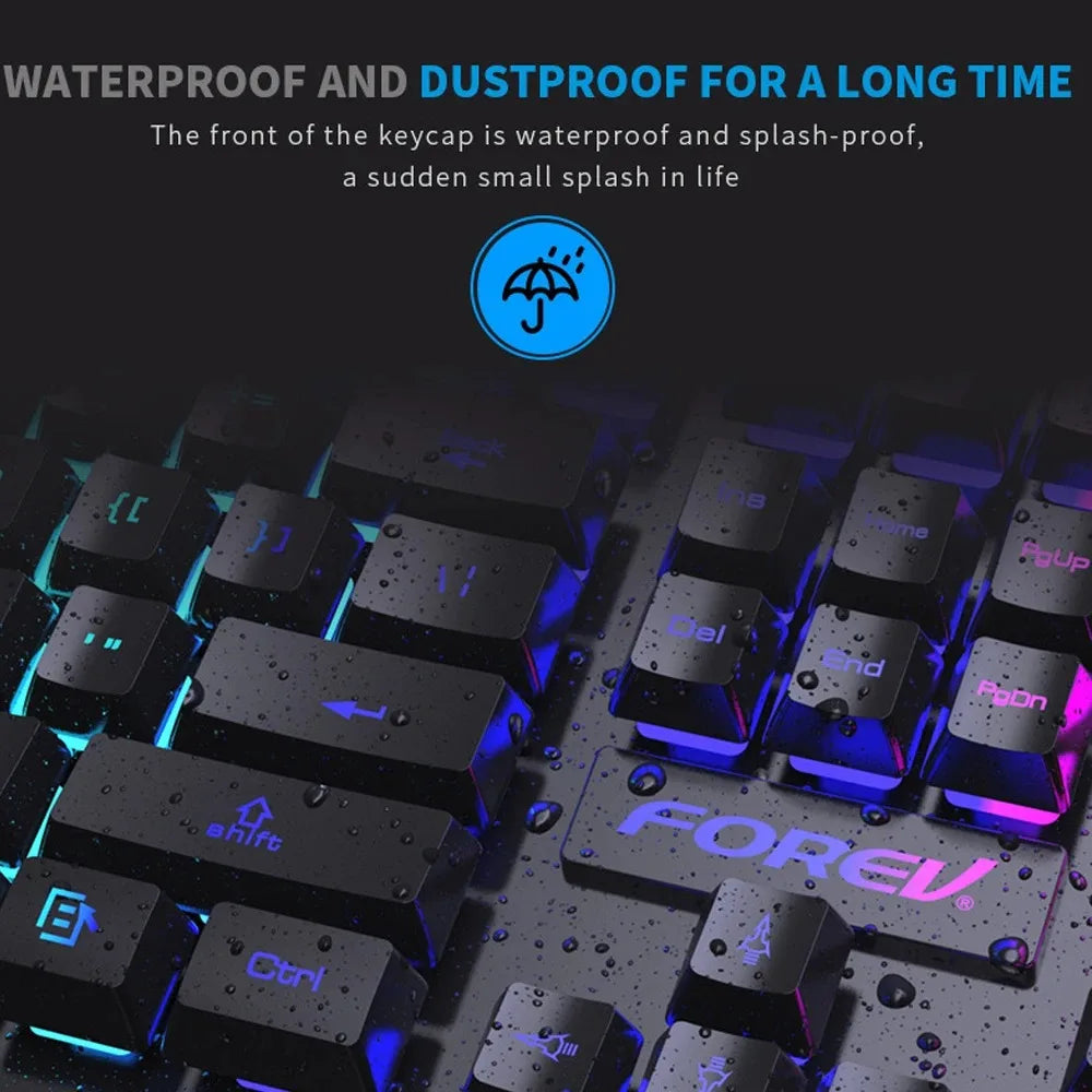 Backlit Mechanical Keyboard Gaming Set With Mouse Bundle