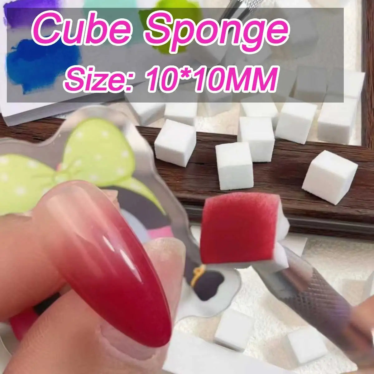 50Pcs Nail Art Sponge Set with Grab Pen - Smarsty