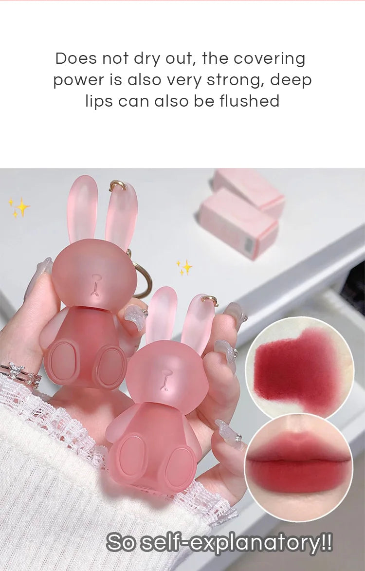 Gege Bear Rabbit Matte Velvet Lip Glaze Long Lasting Moisture - Smarsty