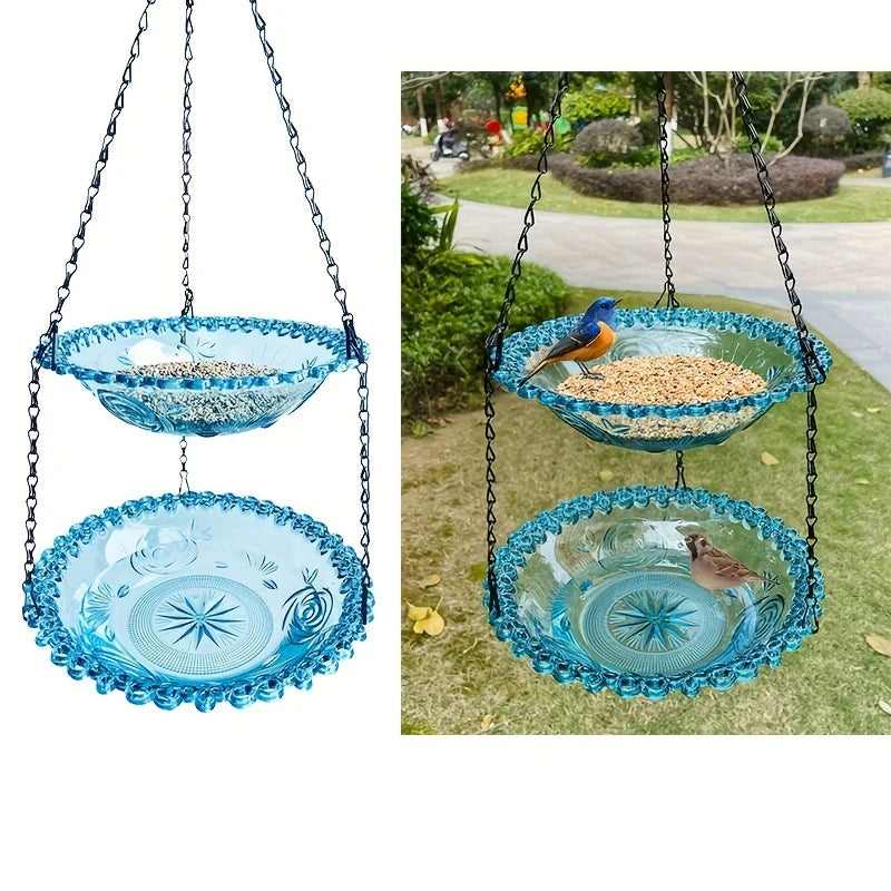 Durable 2-Layer Bird Feeder with Chain for Outdoor Use - Smarsty