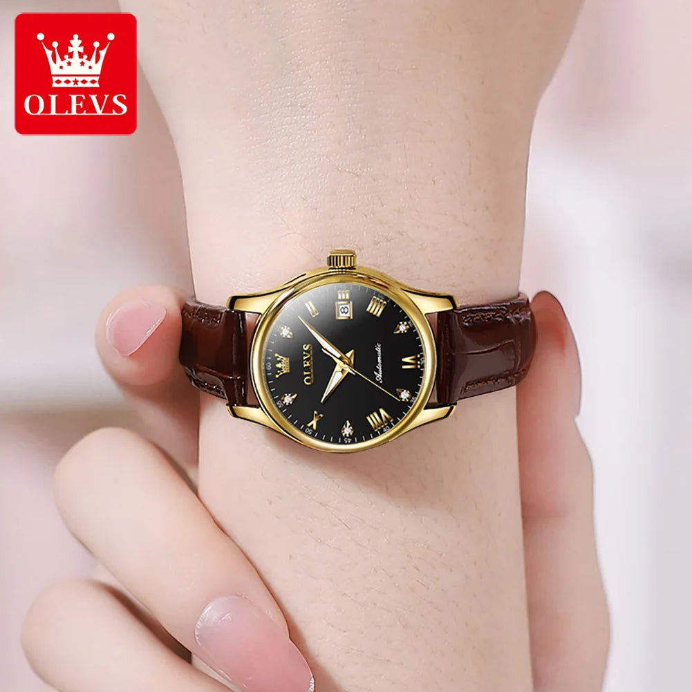 OLEVS Women's Luxury Waterproof Automatic Wristwatch - Smarsty