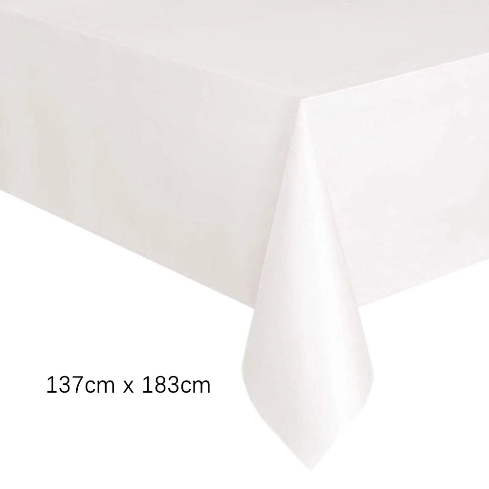 Disposable White Pink Tablecloth for Parties and Weddings - Smarsty