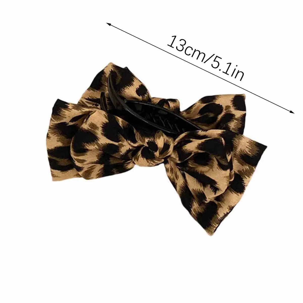Vintage Leopard Print Bow Hair Accessory for Women - Smarsty
