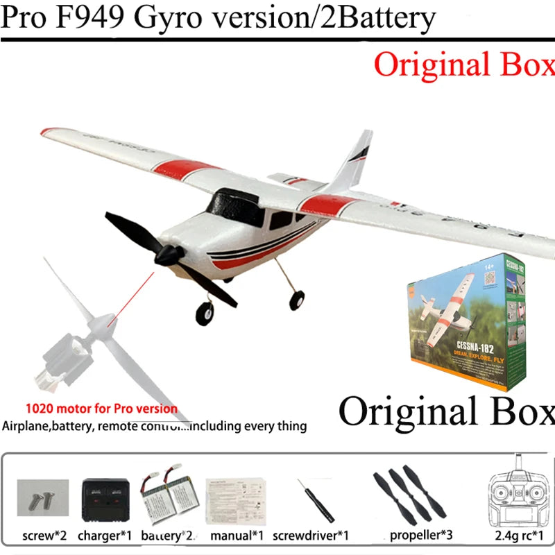 WLtoys F949 2.4G 3D6G 3Ch RC Airplane Fixed Wing Plane Outdoor Toys Drone RTF Upgrade Version Digital Servo F949S With Gyroscope - Smarsty