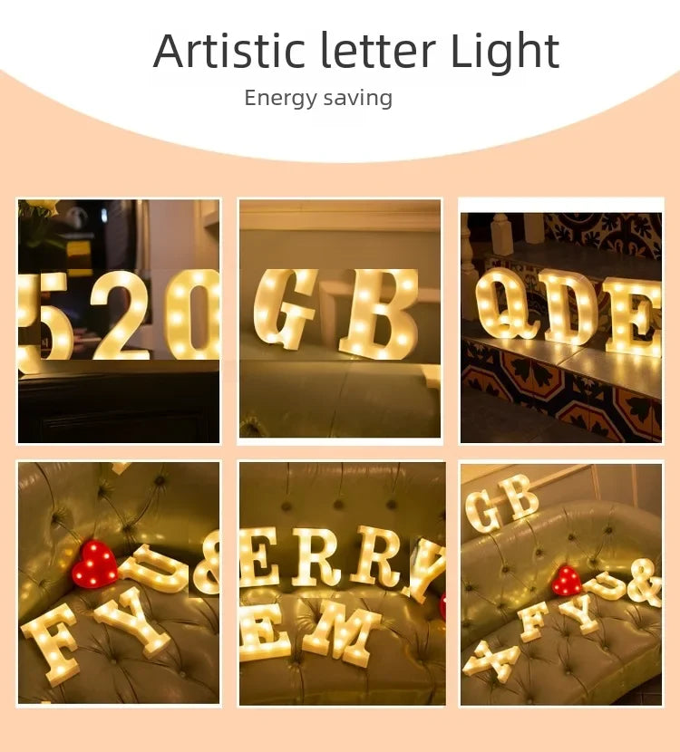 Colorful LED Letter Light for Weddings and Birthdays - Smarsty