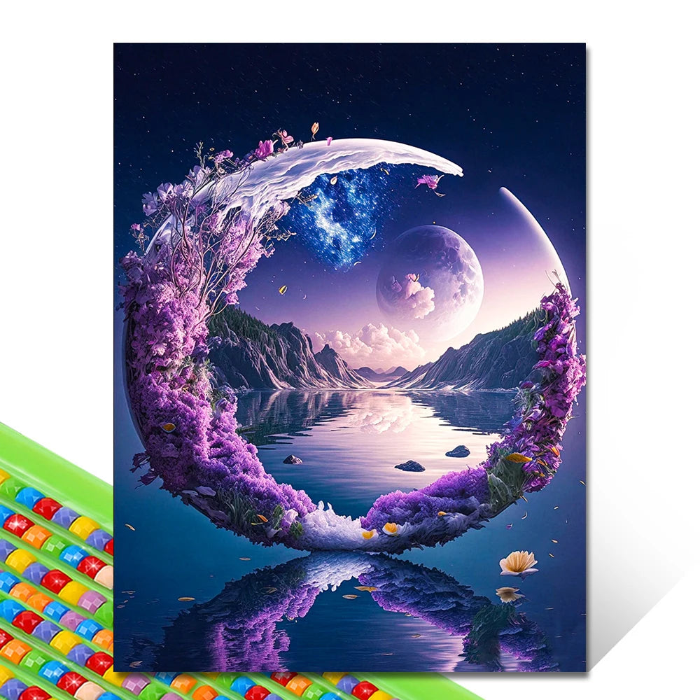 Purple Moon DIY 5D Diamond Painting Kit for Home Decor - Smarsty